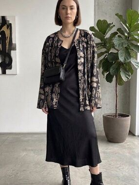 Chico's Design Vintage Elephant Tribal Print Jacket Tunic - Size L
